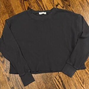 perfectwhitetee Waffle Knit cropped long sleeve